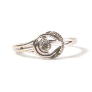 Diamond and 10k white gold ring